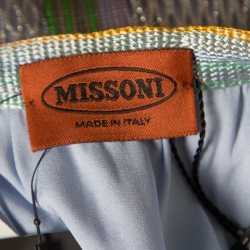 Pre Owned Missoni Multicolor Lurex Knit Perforated Silk Lined Sleeveless Dress L