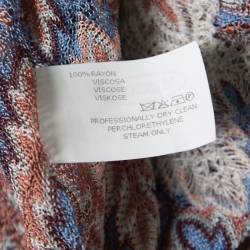 Pre Owned Missoni Mare Brown and Blue Patterned Knit Cutout Detail Beach Cover Up Maxi Dress M