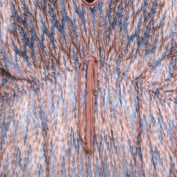 Pre Owned Missoni Mare Brown and Blue Patterned Knit Cutout Detail Beach Cover Up Maxi Dress M