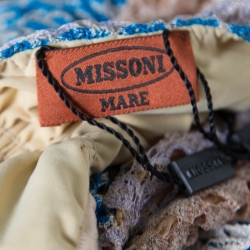 Pre Owned Missoni Mare Multicolor Perforated Knit Strapless Bandeau Dress L