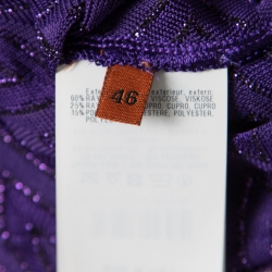 Pre Owned Missoni Mare Purple Chevron Patterned Lurex Knit Cover Up Kaftan L