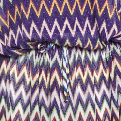 Pre Owned Missoni Mare Purple Chevron Patterned Lurex Knit Cover Up Kaftan L