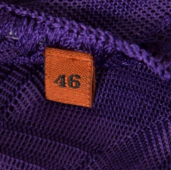 Pre Owned Missoni Mare Deep Purple Chevron Patterned Knit Fringed Maxi Cover Up Dress L