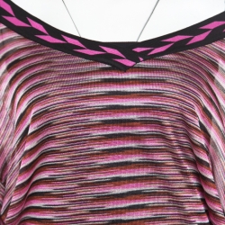 Pre Owned Missoni Pink Marled Striped Drop Shoulder V Neck Poesia Blouse L
