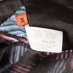 Pre Owned Missoni Black Geometric Patterned Mesh Insert Kaftan Top M