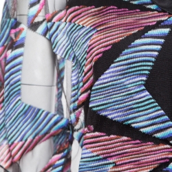 Pre Owned Missoni Black Geometric Patterned Mesh Insert Kaftan Top M