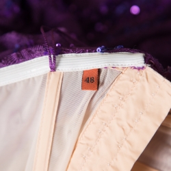 Pre Owned Missoni Purple Crochet Knit Sequin Embellished Strapless Heloise Evening Gown L