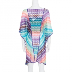 Pre Owned Missoni Multicolor Crochet Knit Cannes Kaftan Tunic L