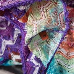 Pre Owned Missoni Multicolor Crochet Knit Cannes Kaftan Tunic L