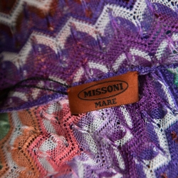 Pre Owned Missoni Multicolor Crochet Knit Cannes Kaftan Tunic L
