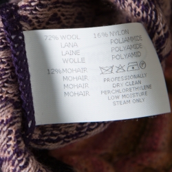 Pre Owned Misssoni Multicolor Geometric Patterned Jacquard Wool Knit Genziana Top M