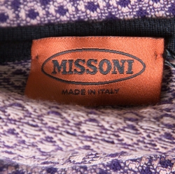 Pre Owned Misssoni Multicolor Geometric Patterned Jacquard Wool Knit Genziana Top M