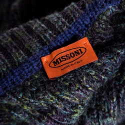 Pre Owned Missoni Multicolor Chunky Knit Scarf Detail Open Front Cardigan M