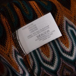 Pre Owned Missoni Multicolor Perforated Patterned Knit Fold Over Waist Detail Skirt L