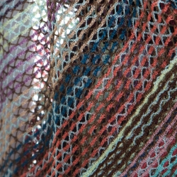 Pre Owned Missoni Multicolor Open Stripe Knit Draped Open Front Cardigan M