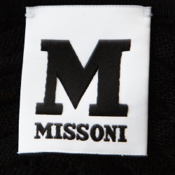 Pre Owned M Missoni Multicolor Chevron Patterned Pointelle Knit Top L