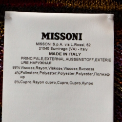 Pre Owned Missoni Multicolor Lurex Chevron Knit Cloak (One Size)