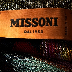 Pre Owned Missoni Multicolor Lurex Chevron Knit Cloak (One Size)