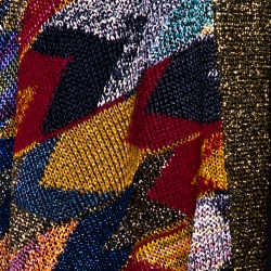 Pre Owned Missoni Multicolor Lurex Chevron Knit Cloak (One Size)