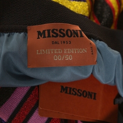Pre Owned Missoni Multicolor Lurex Knit Patchwork Striped Maxi Skirt L