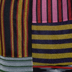 Pre Owned Missoni Multicolor Lurex Knit Patchwork Striped Maxi Skirt L