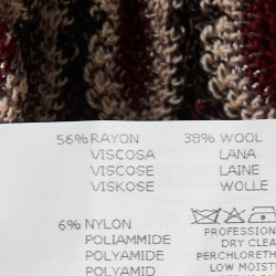 Pre Owned Missoni Multicolor Crochet Knit Open Front Cardigan M