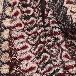 Pre Owned Missoni Multicolor Crochet Knit Open Front Cardigan M