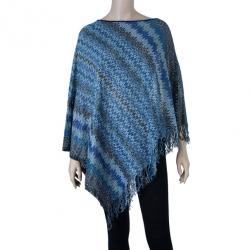 Pre Owned شال ميزوني تريكو أزرق متدرج