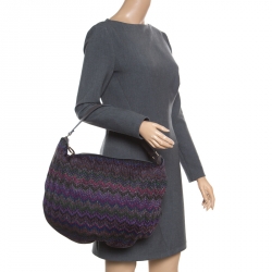 Pre Owned Missoni Multicolor Shimmering Weave Fabric Hobo