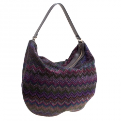 Pre Owned Missoni Multicolor Shimmering Weave Fabric Hobo