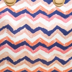 Pre Owned Missoni Multicolor/Beige Printed Canvas and Leather Tote