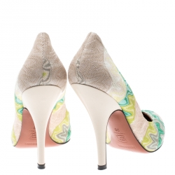 Pre Owned Missoni Multicolor Knit Fabric Pumps Size 38