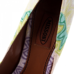 Pre Owned Missoni Multicolor Knit Fabric Pumps Size 38