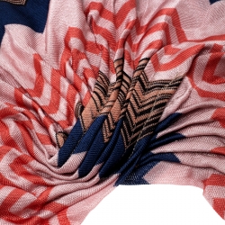 Pre Owned Missoni Mare Multicolor Zig Zag Pattern Knit Beach Turban