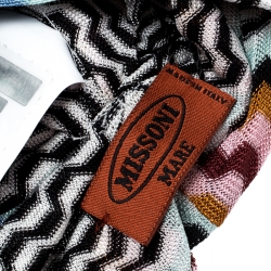 Pre Owned Missoni Mare Multicolor Zig Zag Pattern Knit Beach Turban