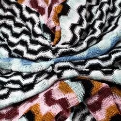 Pre Owned Missoni Mare Multicolor Zig Zag Pattern Knit Beach Turban