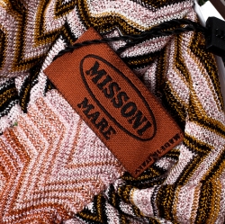 Pre Owned Missoni Mare Multicolor Zig Zag Pattern Lurex Knit Beach Turban