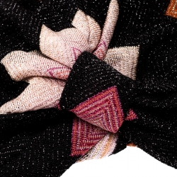 Pre Owned Missoni Mare Multicolor Zig Zag Pattern Lurex Knit Beach Turban