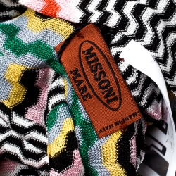 Pre Owned Missoni Mare Multicolor Zig Zag Pattern Knit Beach Turban