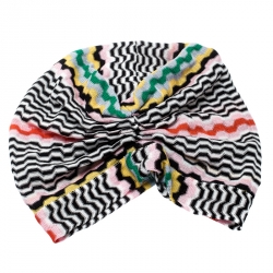 Pre Owned Missoni Mare Multicolor Zig Zag Pattern Knit Beach Turban