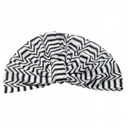 Pre Owned Missoni Mare Monochrome Zig Zag Pattern Knit Beach Turban