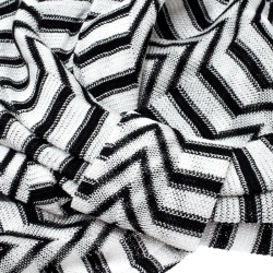 Pre Owned Missoni Mare Monochrome Zig Zag Pattern Knit Beach Turban