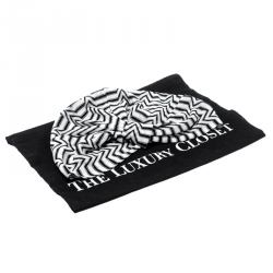 Pre Owned Missoni Mare Monochrome Zig Zag Pattern Knit Beach Turban