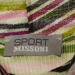 Pre Owned Missoni Sport Multicolor Strip Patterned Wool Knit Short Dress S