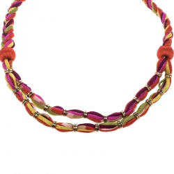 Pre Owned Missoni Multicolor Double Rope Braided Necklace