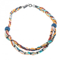 Pre Owned Missoni Multicolor Double Rope Braided Necklace