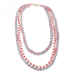 Pre Owned Missoni Multicolor Fabric Bead Braided Triple Rope Necklace