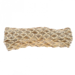 Pre Owned Missoni Cream Lurex Feathered Crochet Knit Headband 
