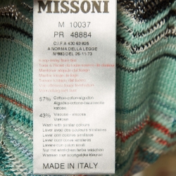 Pre Owned Missoni Multicolor Chevron Knit Cotton Blend Scarf