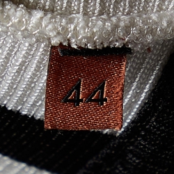 Pre Owned Missoni Monochrome Striped Knit & Satin Asymmetric Dress M